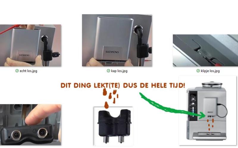 Siemens koffiezet apparaat, ook de TS of EQ serie met dubbele spuitmond