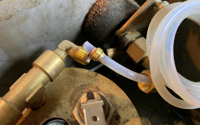 Ontkoppeling boiler en drukmeter