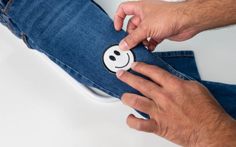 Aufbügeln der Applikation