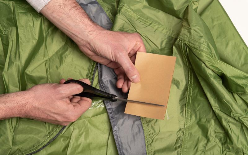 Cutting the repair fabric to size