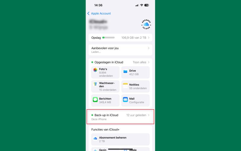 Back-up maken via iCloud